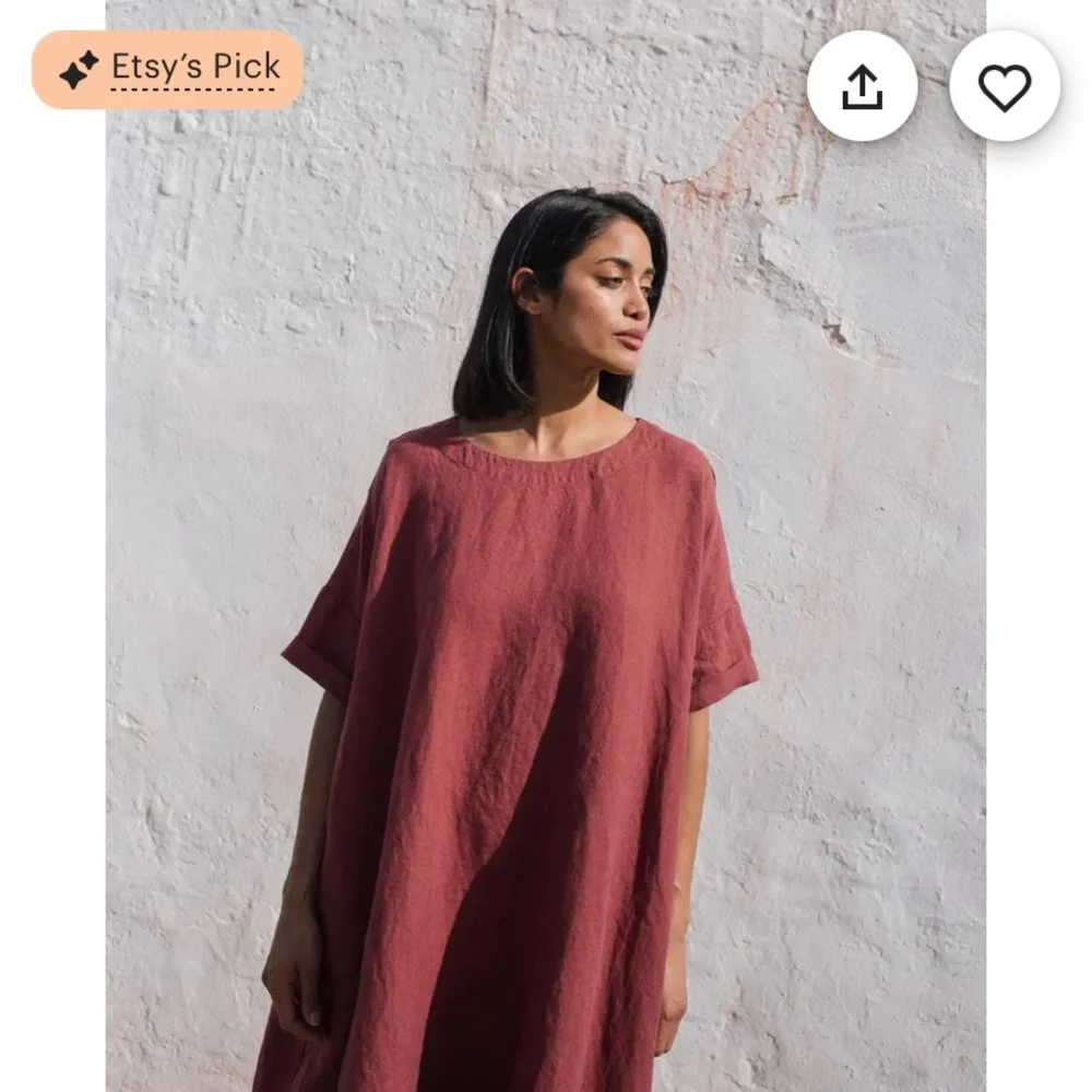 notPERFECTLINEN light green loose dress - Picture 3 of 4